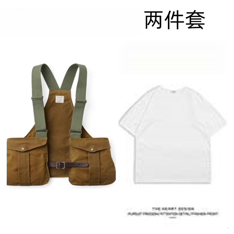 Trendy American Retro Workwear Camping Pocket Vest for Men Loose Retro Functional Outerwear Sleeveless Jacket for Men