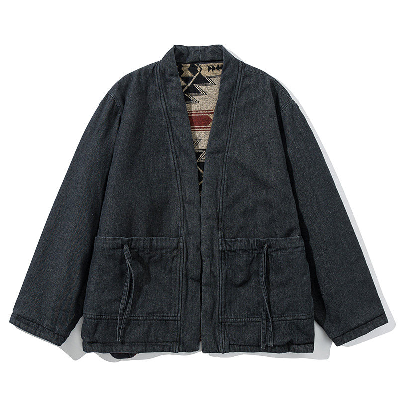 Unisex New Chinese Style Double-Sided Quilted Dao Robe