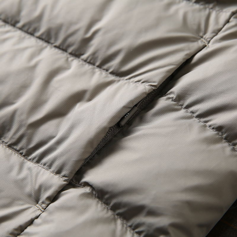 Men's Plus Size Lightweight High-Fluffy Down Jacket - Winter Stand Collar Warm Export Overstock Coat