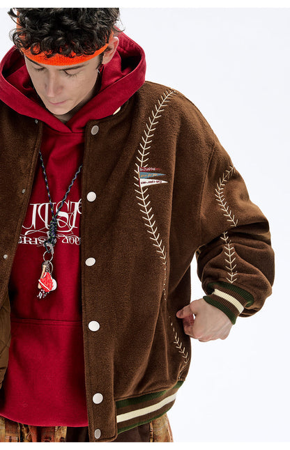 BJHG Quilted Baseball Jacket - American Style Color-Block Winter Coat (Unisex)