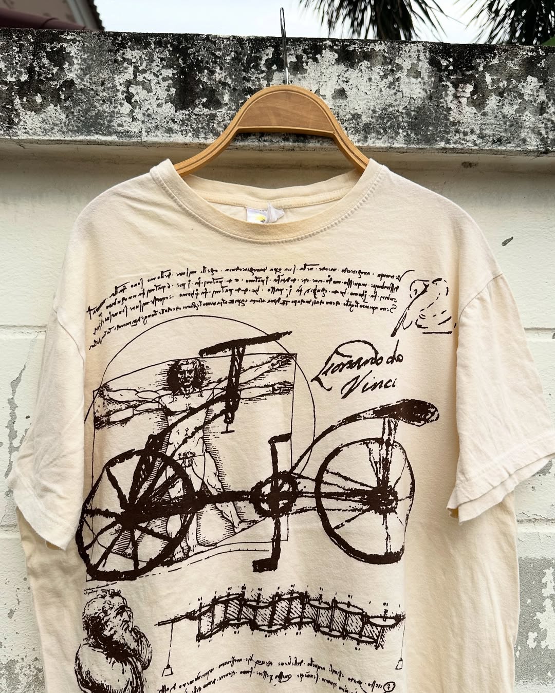 Autismss Treasure House Recommended Goods! Bicycle Line Drawing Apricot Couple Outfit Youth Student Short Sleeve T-Shirt