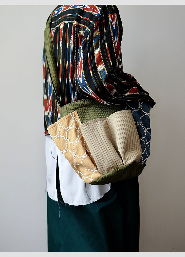 Original Patchwork Large Capacity Crossbody Bag Retro New Chinese Style Embroidered Tote Bag for Women