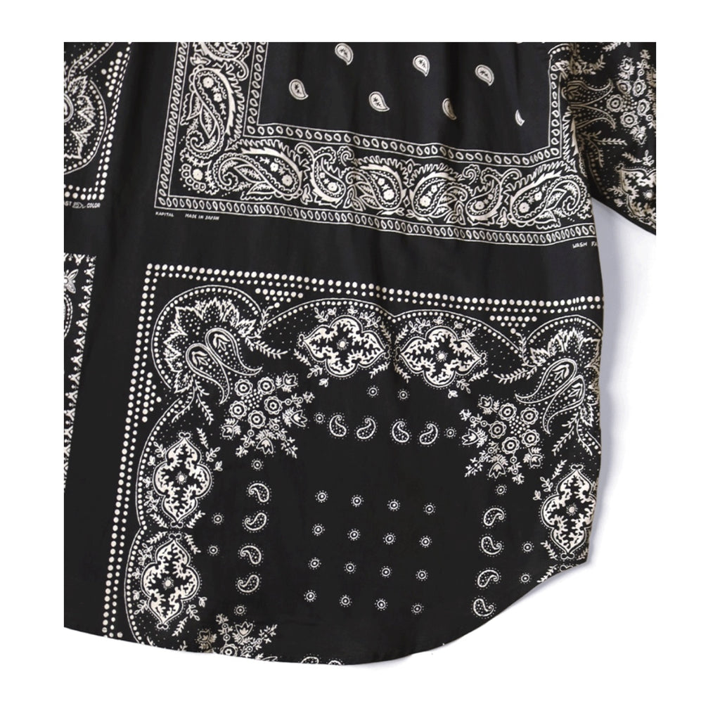 Japanese Style Casual Paisley Breathable Lightweight Turn-Down Collar Loose Long Sleeve Shirt