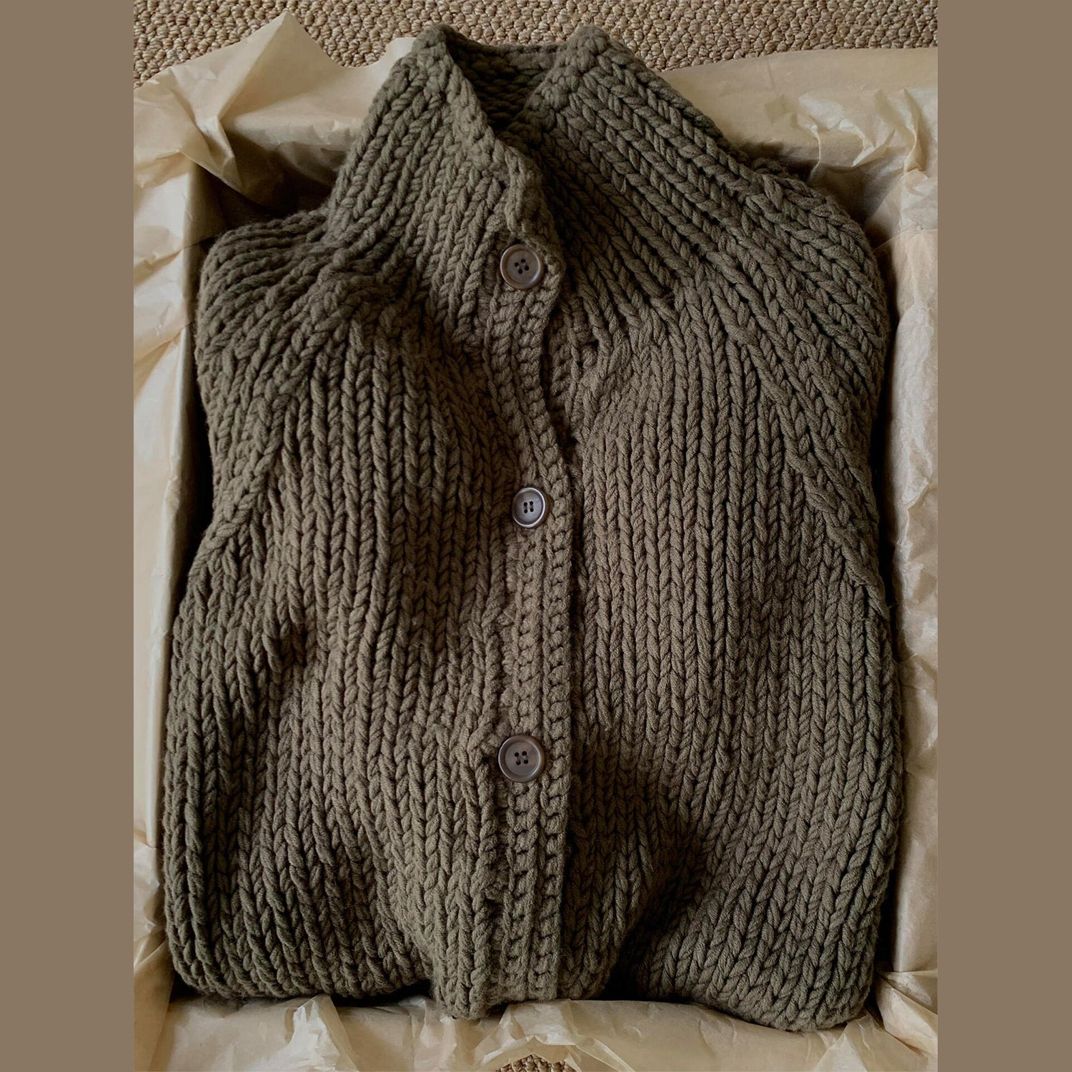 Retro Mustard Green Cable-Knit Half-Turtleneck Cardigan – High-Grade Cozy Luxe for Women