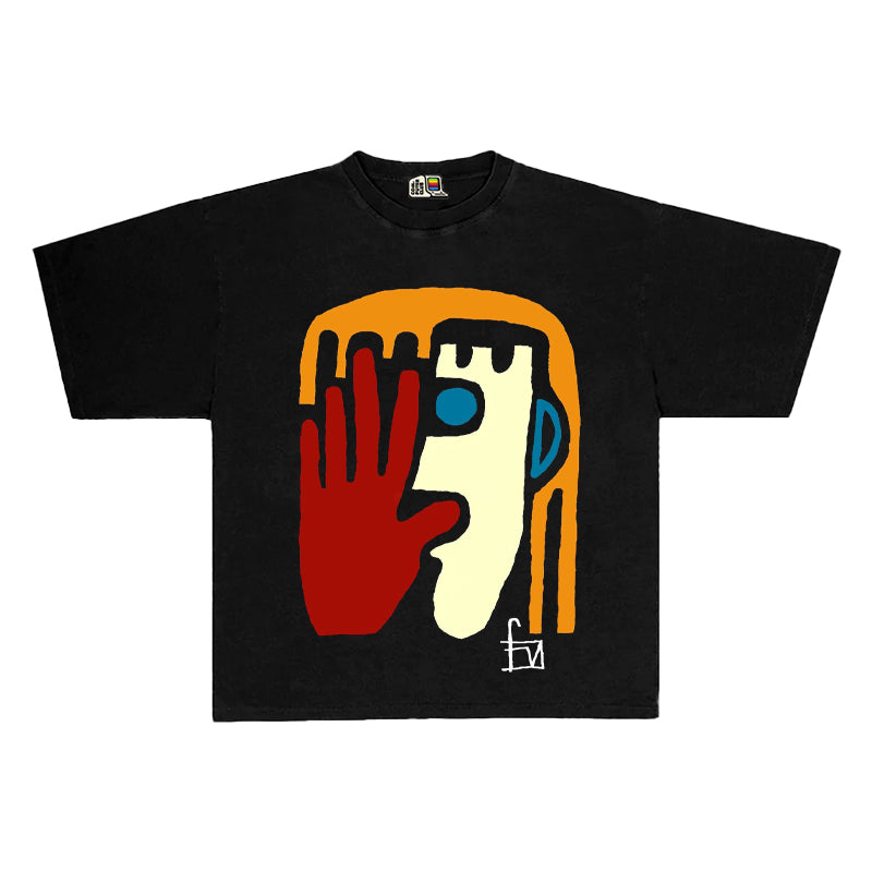 All-Nature Artist Abstract Tee – Unisex Short-Sleeve Hip-Hop High Street Fashion