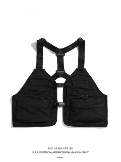 Men's Mountain-Style Outdoor Workwear Vest – High Street Casual Multi-Pocket Vest Jacket for Autumn & Winter