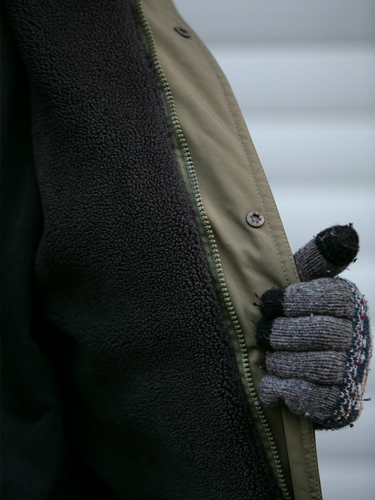 Japanese Style Trendy Brand Lamb Wool Stand Collar Cotton Jacket Men Winter Trendy Brand Couple Loose Thickened Warm Workwear Cotton Coat Jacket