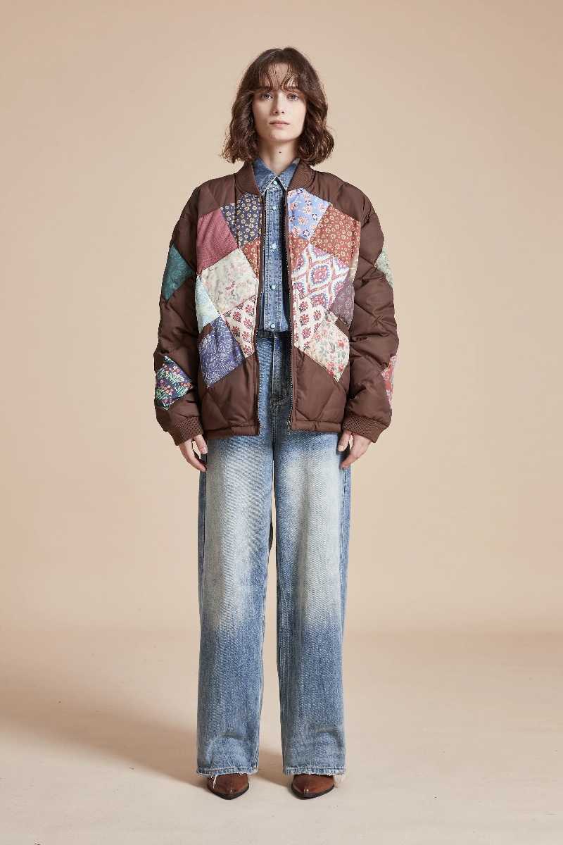 retro Ethnic Style Diamond Patchwork Cotton Jacket