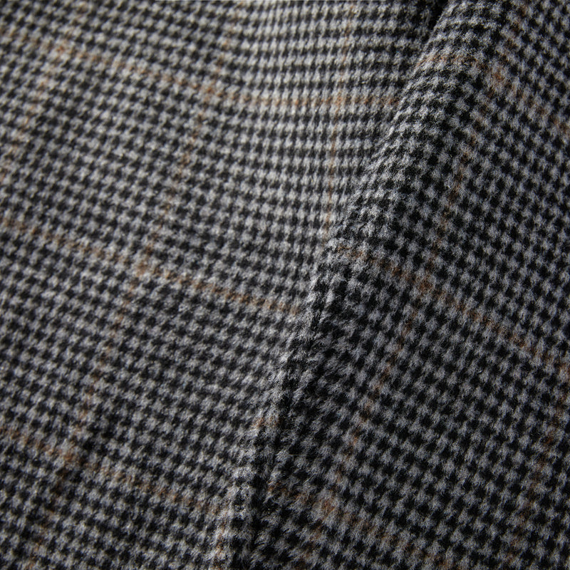 Heavyweight 53% Sheep Wool Houndstooth Lapel Coat – Korean-Style Casual Winter Staple