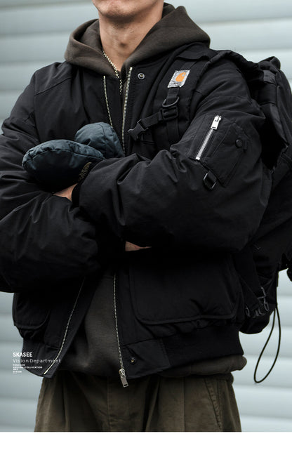 Men's American Trendy Flight Jacket - 90% White Duck Down Warm Workwear Coat