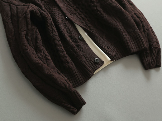 Men's Jianchuan Japanese Retro Cable Knit Cardigan - Autumn Winter Multi-Button Loose Sweater