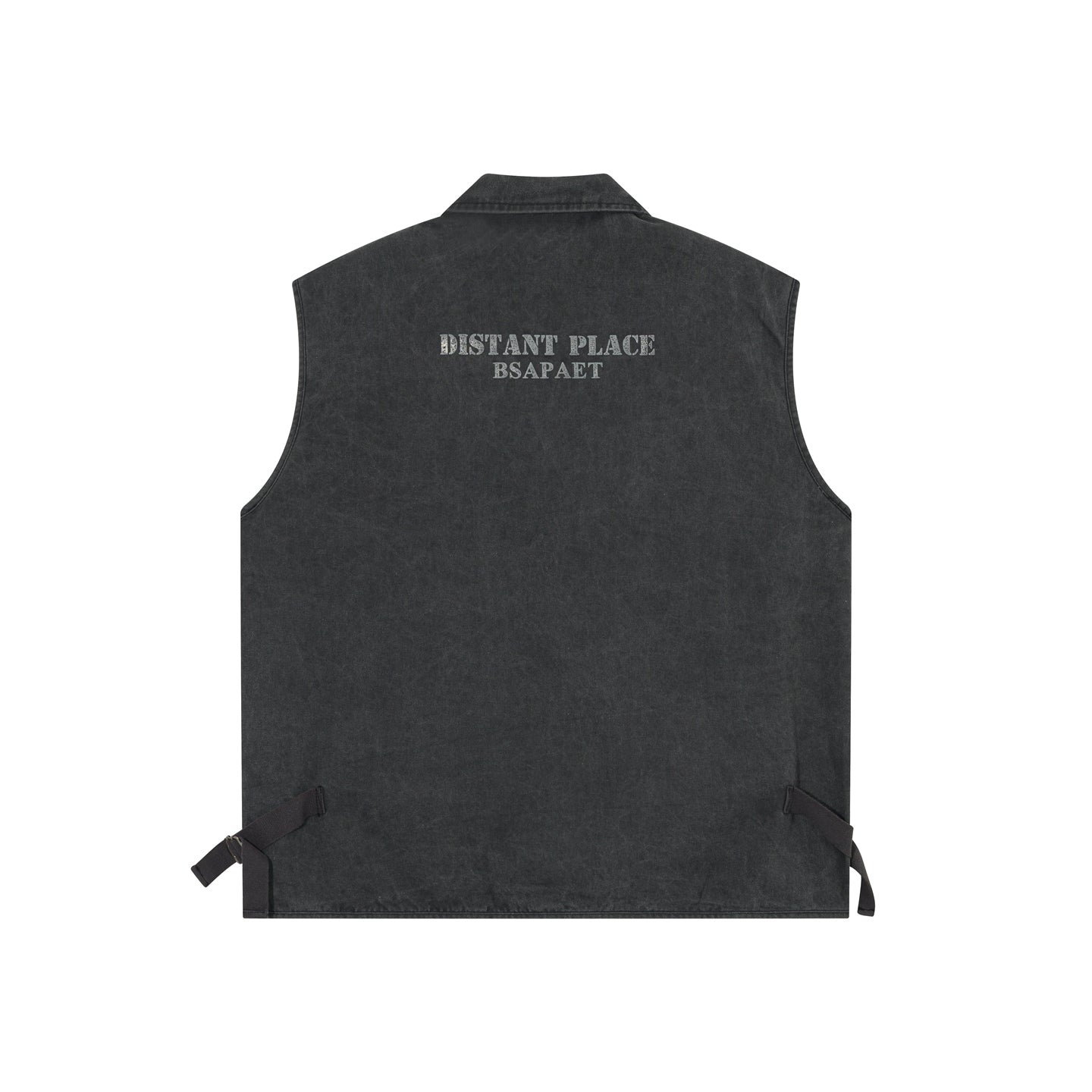 Japanese Vintage Washed Denim Sleeveless Workwear Vest – Retro Layered Pocket Style