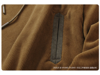 Japanese Style Fleece-Lined Hooded Sweatshirt - Thickened Pullover Hoodie (Men)