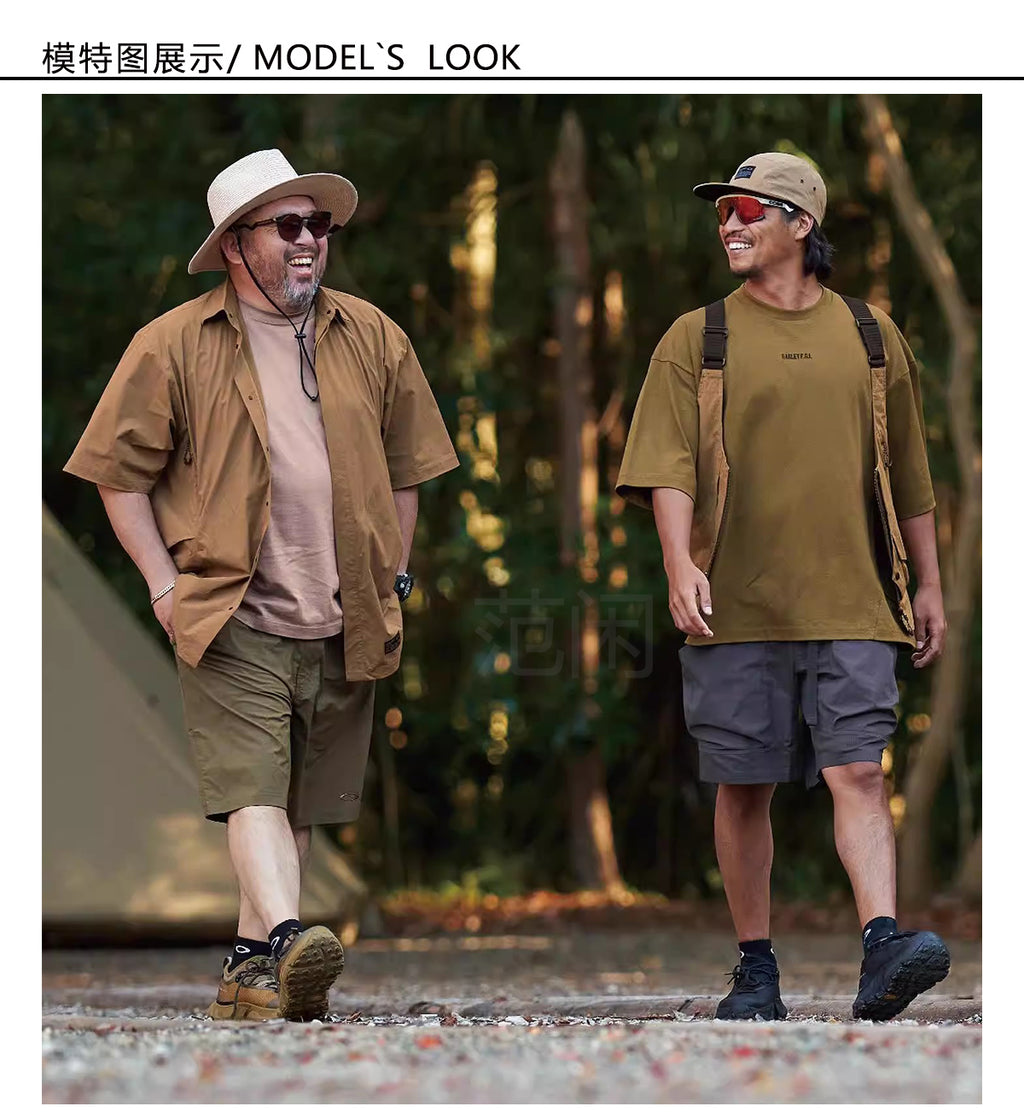 Japanese Style Outdoor Lightweight Functional Waterproof Shorts Loose Casual Large Pocket Cargo Shorts Summer