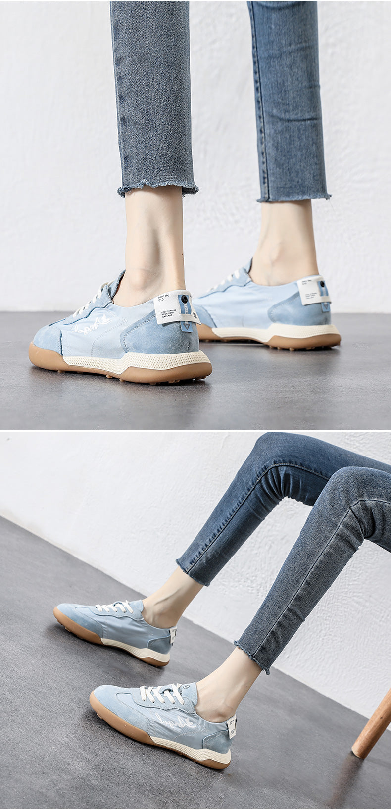 Women's Canvas Forrest Gump Shoes - Soft-Sole Breathable White Casual Sneakers