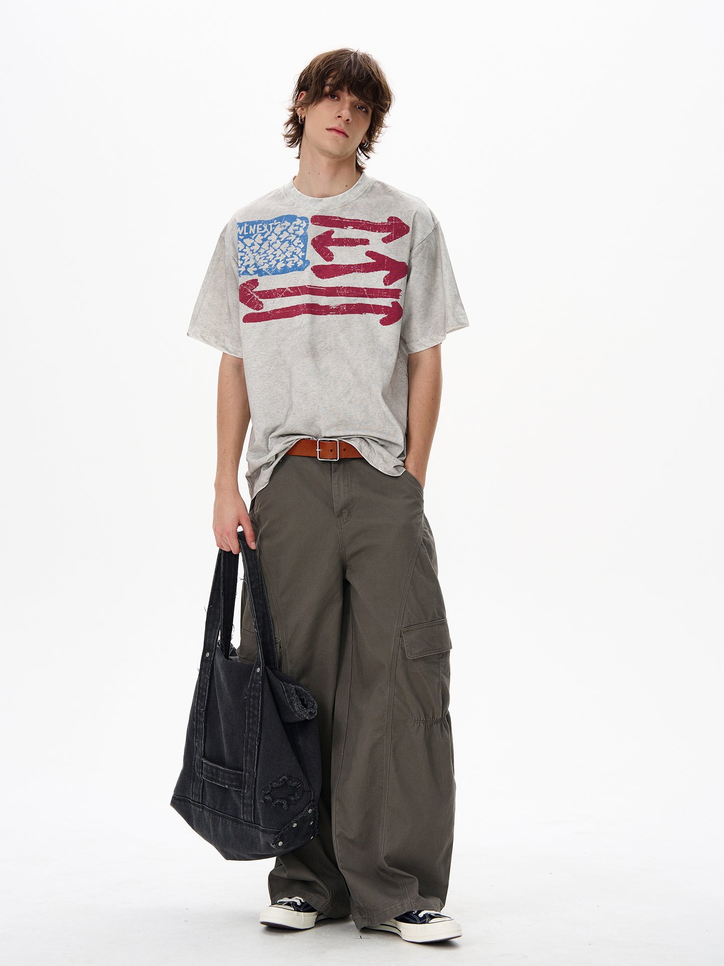 American Retro Dirty Short Sleeve T-Shirt for Men Ins Trendy Brand Fashion Cool Niche Top Couple Tee