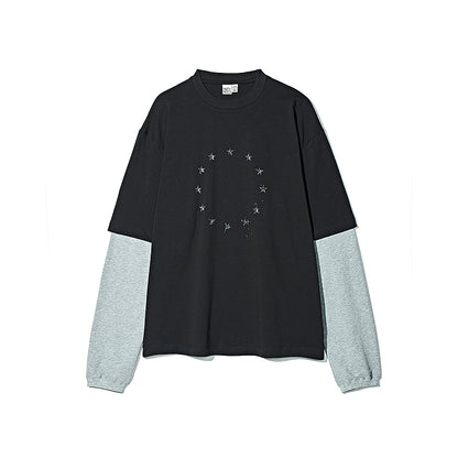 Vintage Two-Piece Look Striped Long Sleeve T-Shirt – Washed Cotton (Men)