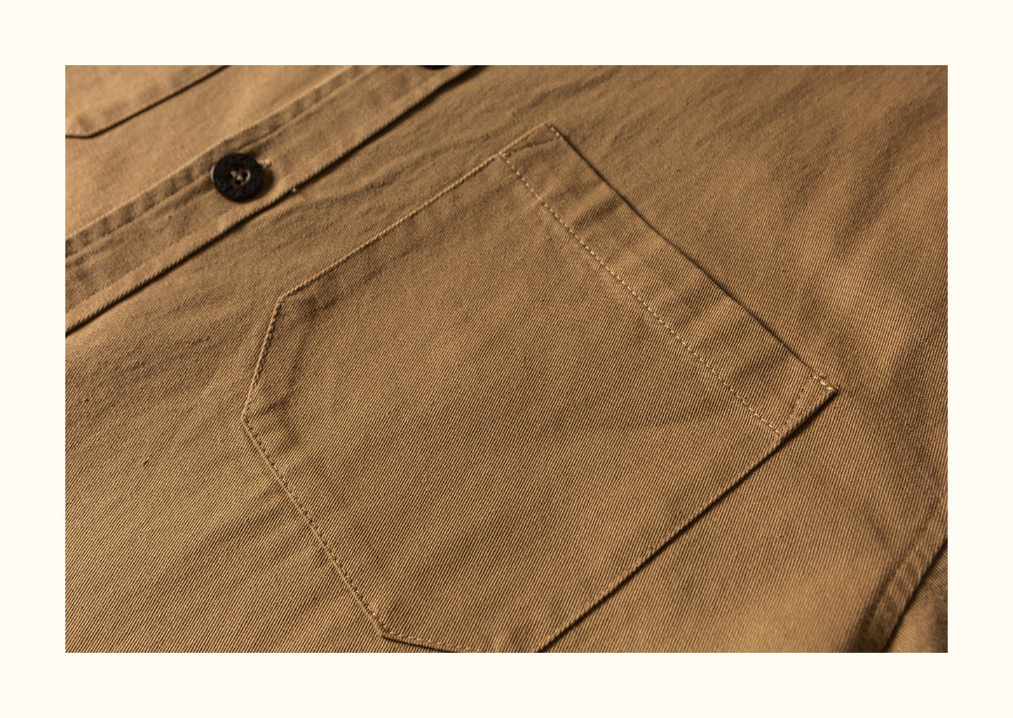 Colour-Block Turn-Down Collar Long Sleeve Shirt – Washed Heavy Cotton (Unisex)