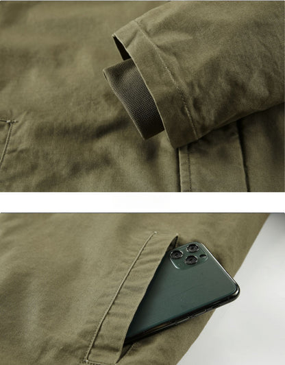 Men's Navy N1 Deck Jacket - American Workwear Lamb Wool Hooded Coat