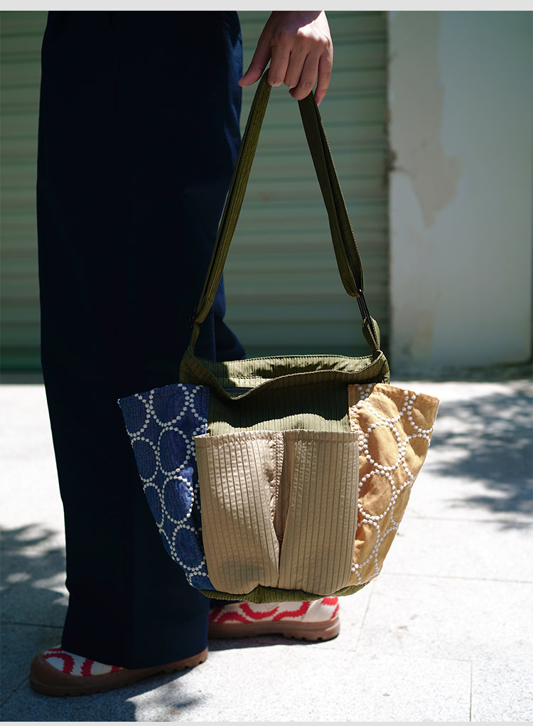 Original Patchwork Large Capacity Crossbody Bag Retro New Chinese Style Embroidered Tote Bag for Women