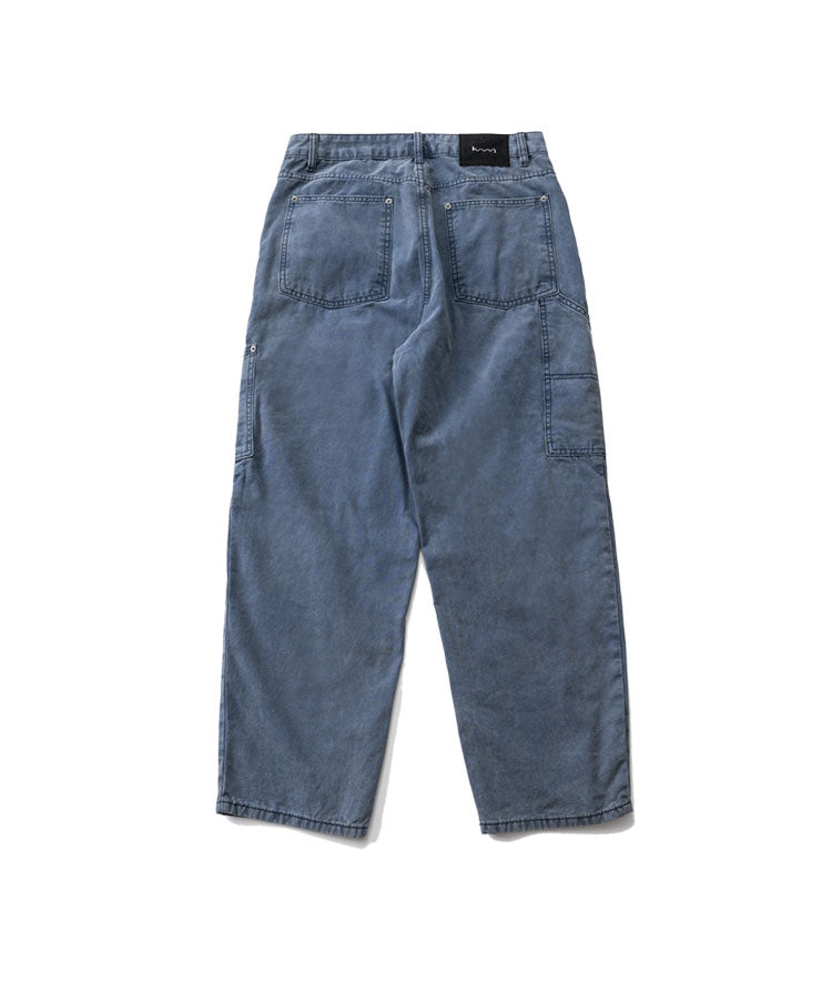 Japanese Retro Washed Beaded Canvas Work Pants – Loose Wide-Leg Unisex