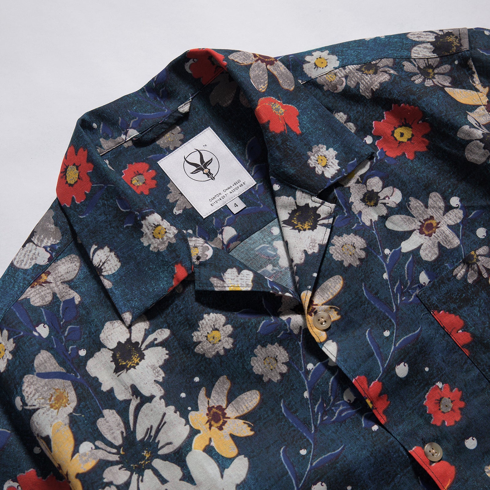 New Amekaji Retro Short Sleeve Shirt Printed Cotton Linen Shirt