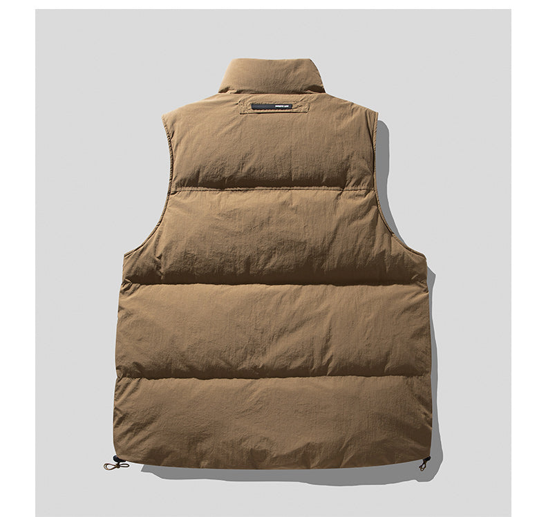 Mountain-Style Caramel 90% Duck-Down Vest – Warm Workwear Insulated (Unisex)
