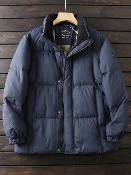 Lightweight 600 Fill Down Puffer Jacket – Stand-Collar Thickened Warm (Men & Unisex)