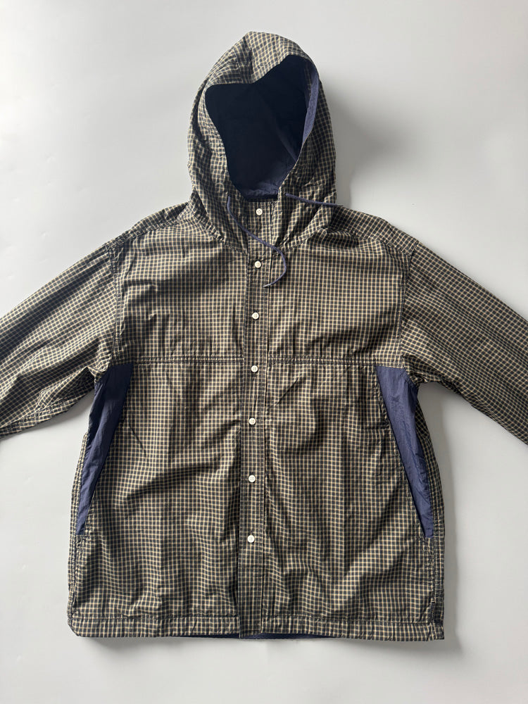 Mountain Style Camping Outdoor Jacket Spring Summer New Hooded Plaid Loose Casual Yarn-Dyed Men's Coat Top