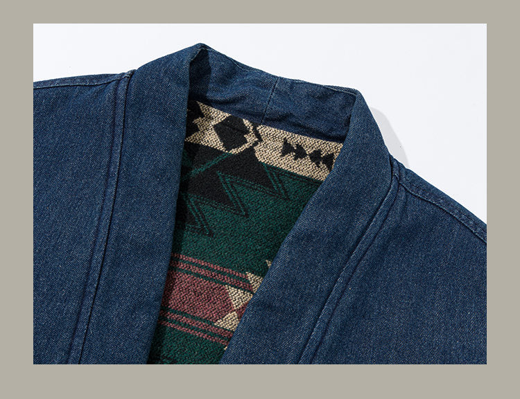 Unisex New Chinese Style Double-Sided Quilted Dao Robe