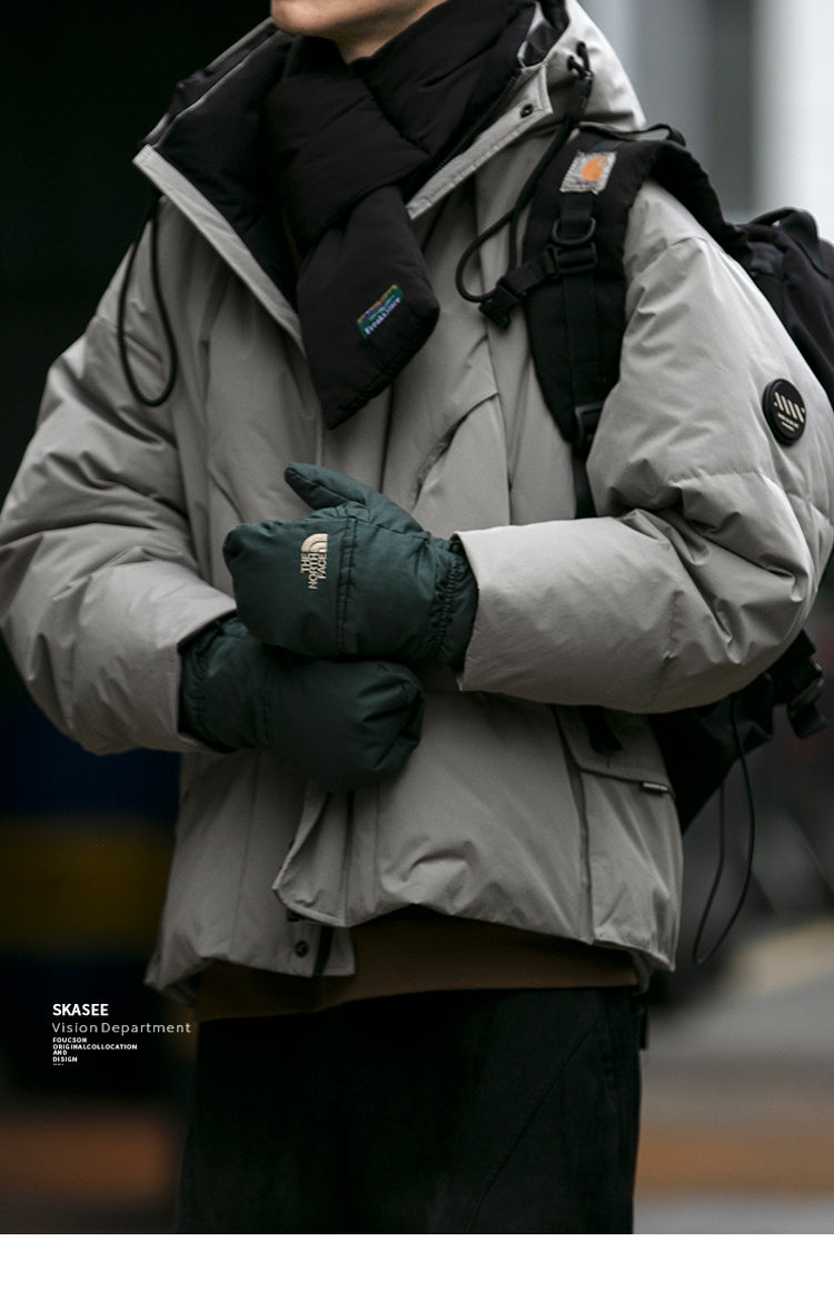 Cleanfit Deconstructed Patchwork Design Down Jacket for Men Winter Couples Outdoor Windproof Workwear 90 White Duck Down Coat