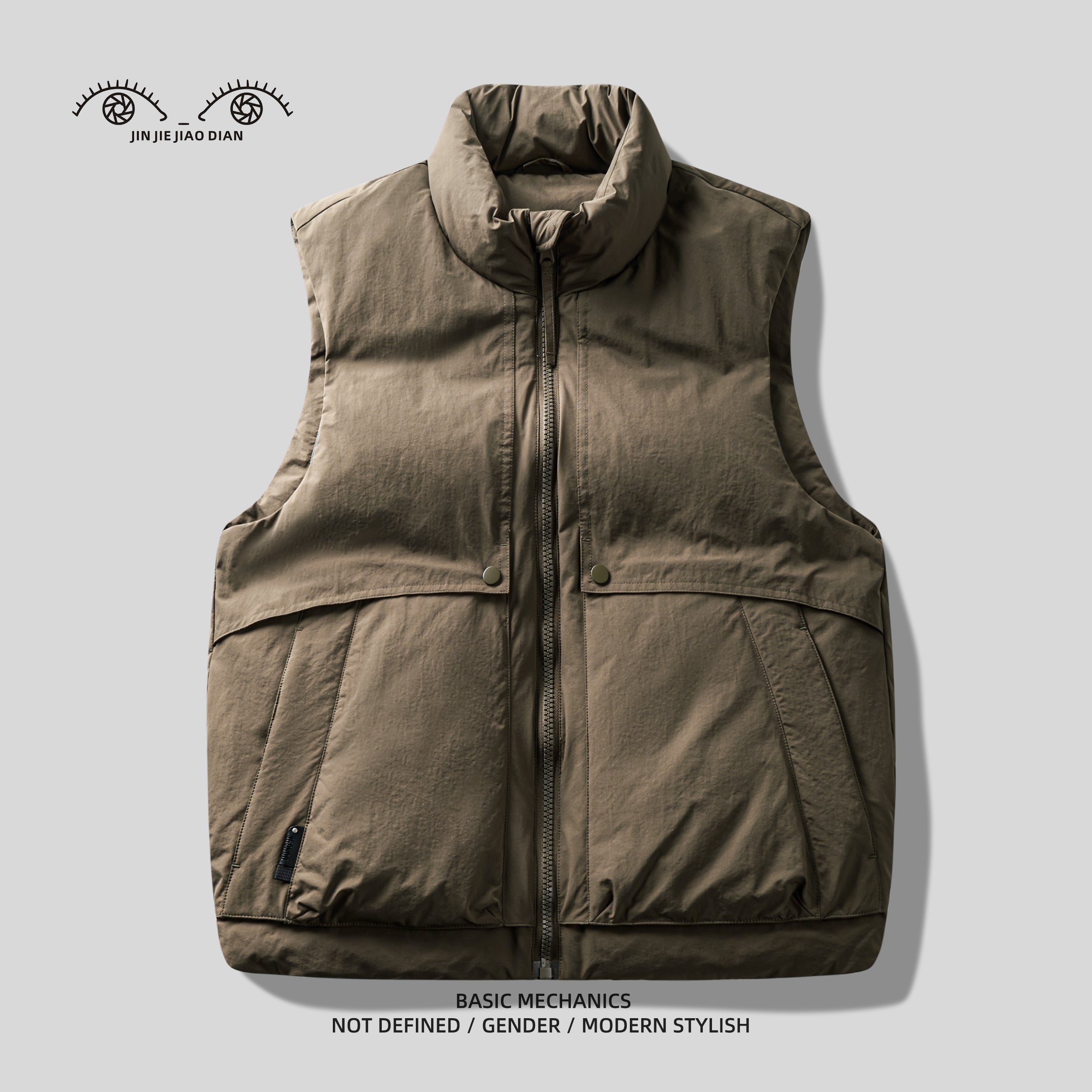 Mountain-Style Caramel 90% Duck-Down Vest – Warm Workwear Insulated (Unisex)