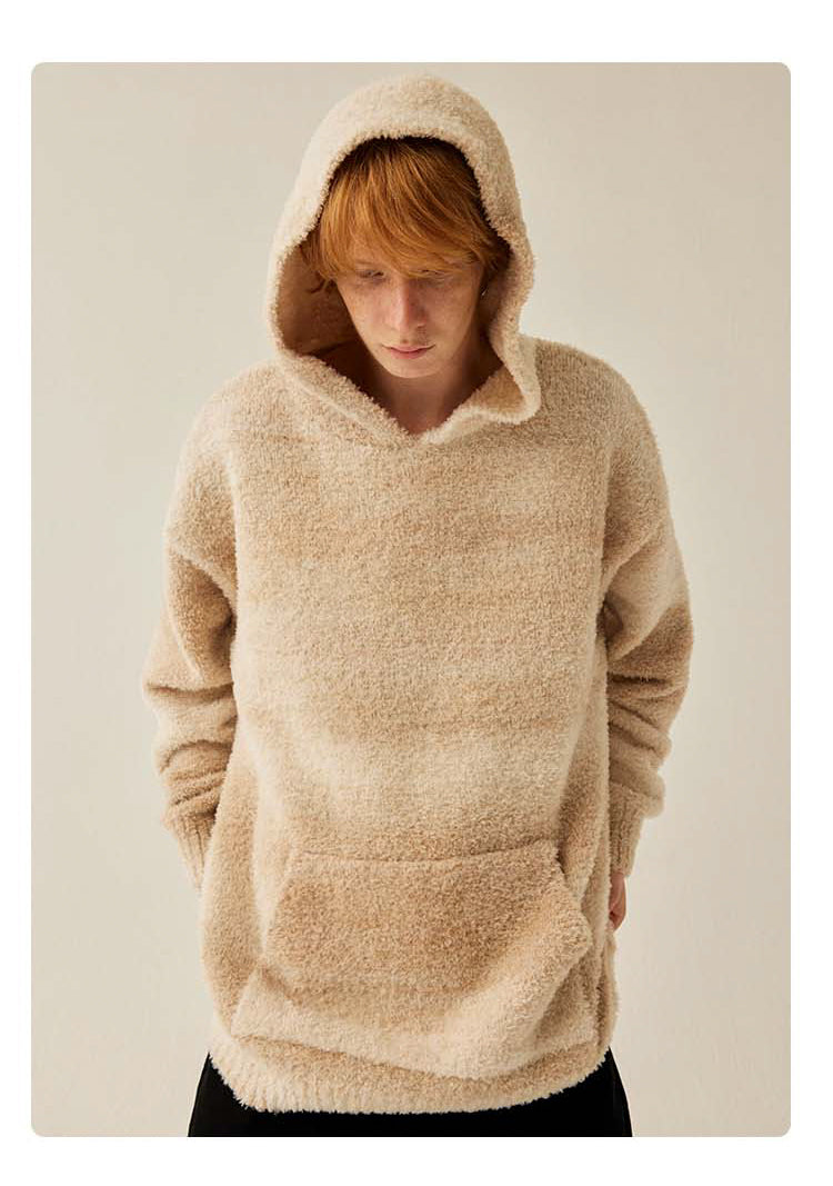 MEDRIA Retro Colorful Hoodie Knitwear for Men and Women Autumn Winter National Trend Loose Lazy Style Warm Sweatshirt Couple Outfit