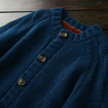 Men's High-End Italian Order Heavyweight Wool Cardigan - Autumn Winter Thickened Round Neck Knitted Sweater Jacket