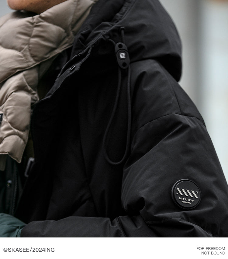 Cleanfit Deconstructed Patchwork Design Down Jacket for Men Winter Couples Outdoor Windproof Workwear 90 White Duck Down Coat