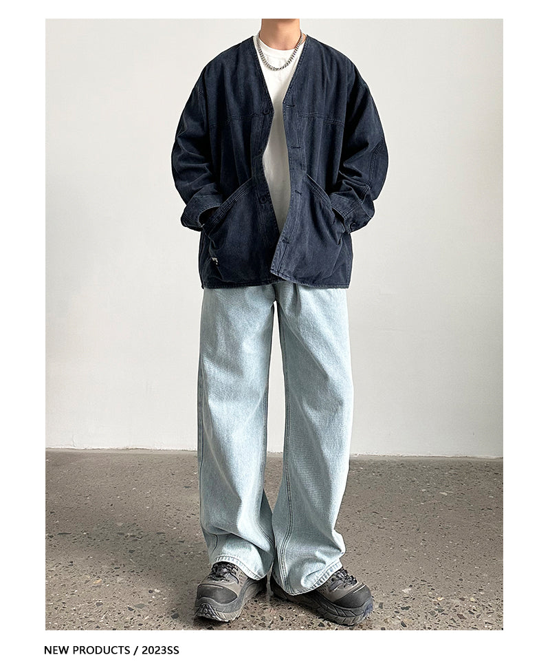 Jacket Cardigan Denim Coat Spring New OOTD Outfit Retro Men's Top