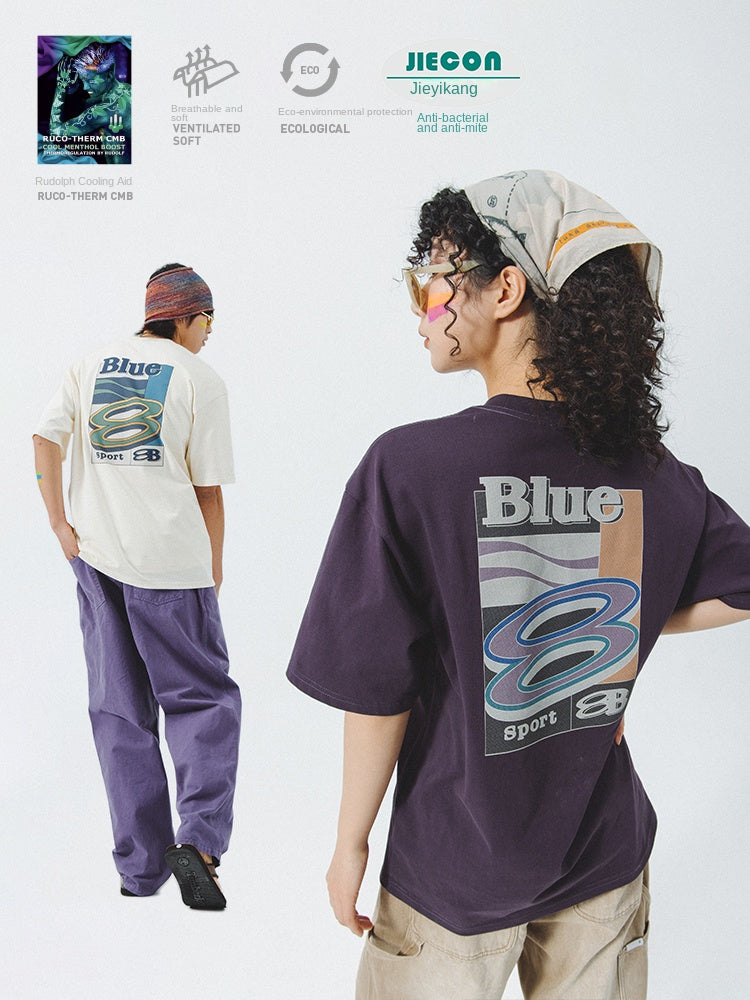 Lanqi Summer New Trend American Retro Heavy Cool T-Shirt Couple Short Sleeve Men