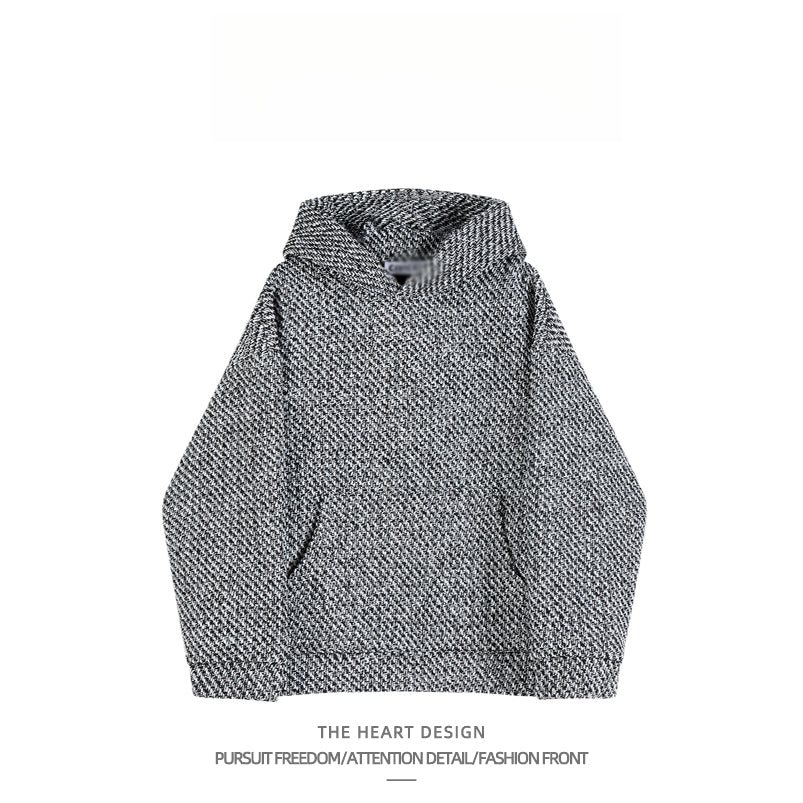 High Street Trendy Brand Little Chanel Style Hooded Sweatshirt Unisex Jacket Spring Autumn Knitted Casual Stylish Versatile Pocket Top