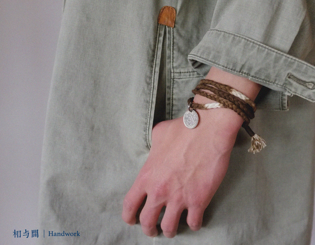 Sixpenny Lucky Coin Plant Dyed Woven Hand Strap National Fashion Original Necklace Bracelet Dual-Use