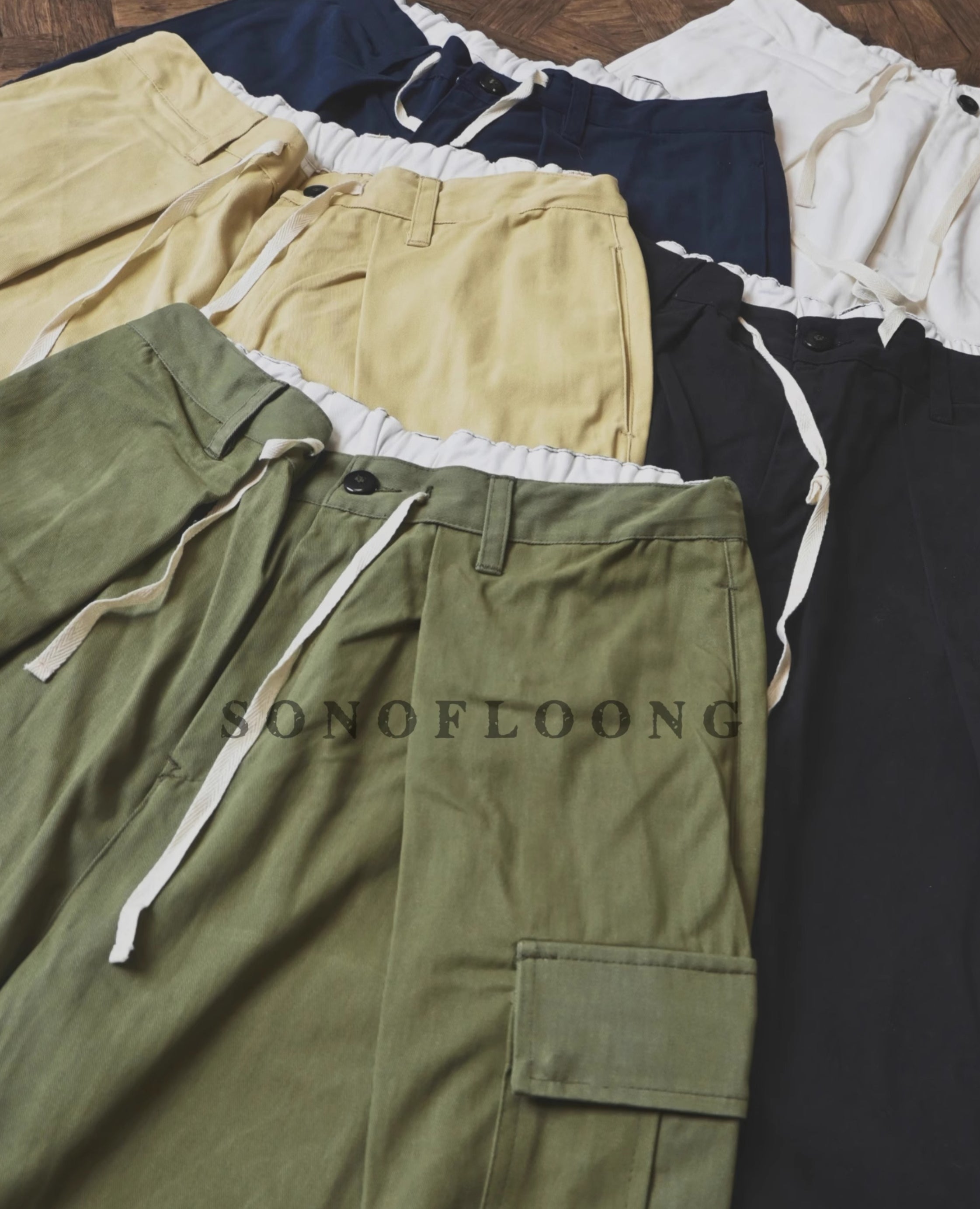Vintage Oversized Cargo Shorts Balloon Pants A-Line Vintage Five-Point Shorts Trendy All-Cotton Japanese Style
