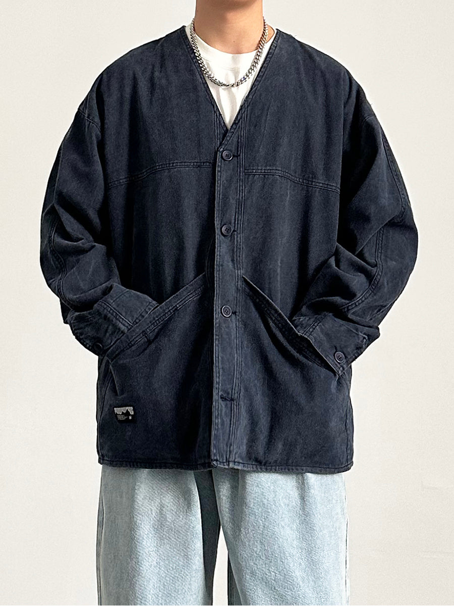 Jacket Cardigan Denim Coat Spring New OOTD Outfit Retro Men's Top