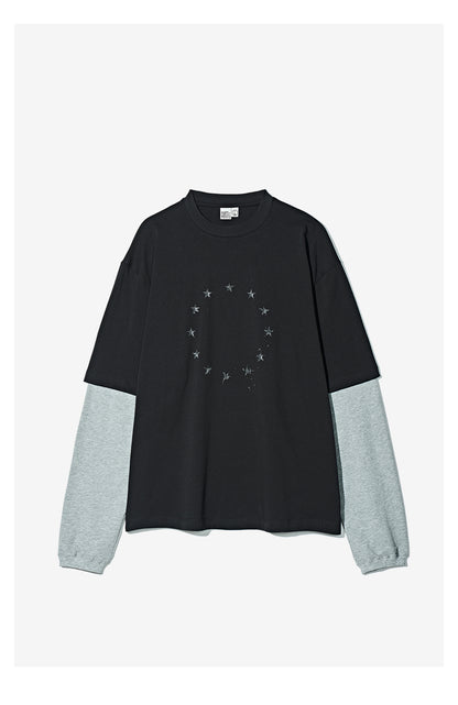 Vintage Two-Piece Look Striped Long Sleeve T-Shirt – Washed Cotton (Men)