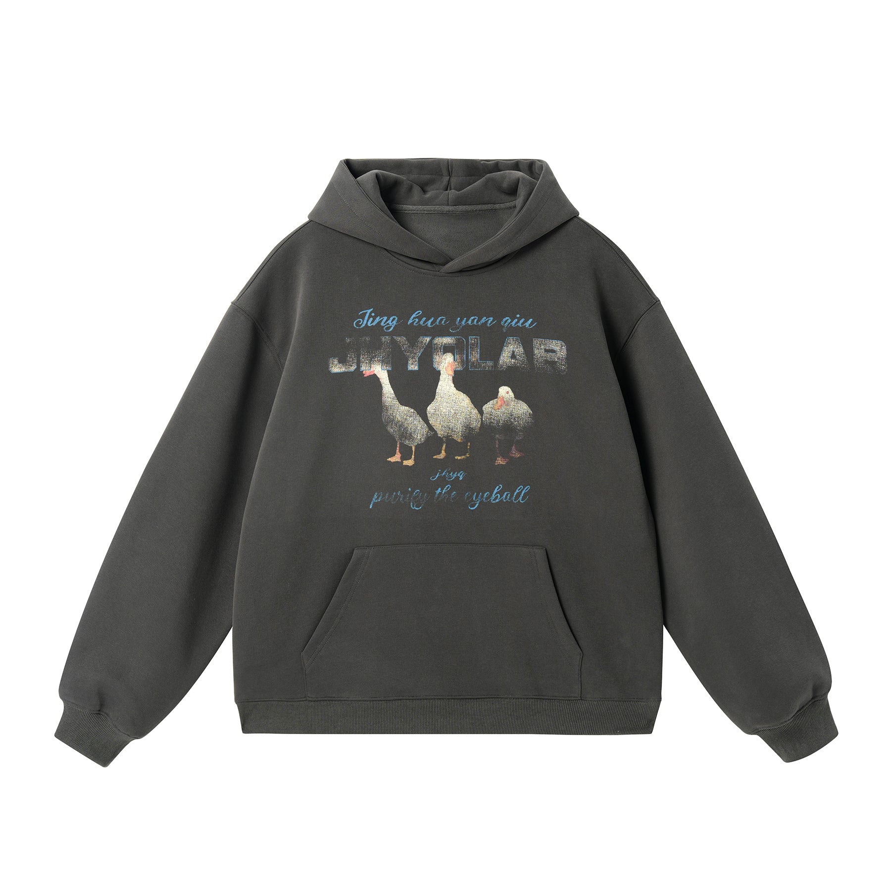 “Good Luck” Duck Hoodie – Oversized Streetwear Couple Style in a Relaxed American Cut