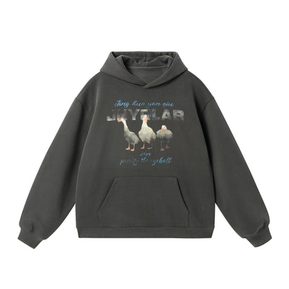 “Good Luck” Duck Hoodie – Oversized Streetwear Couple Style in a Relaxed American Cut
