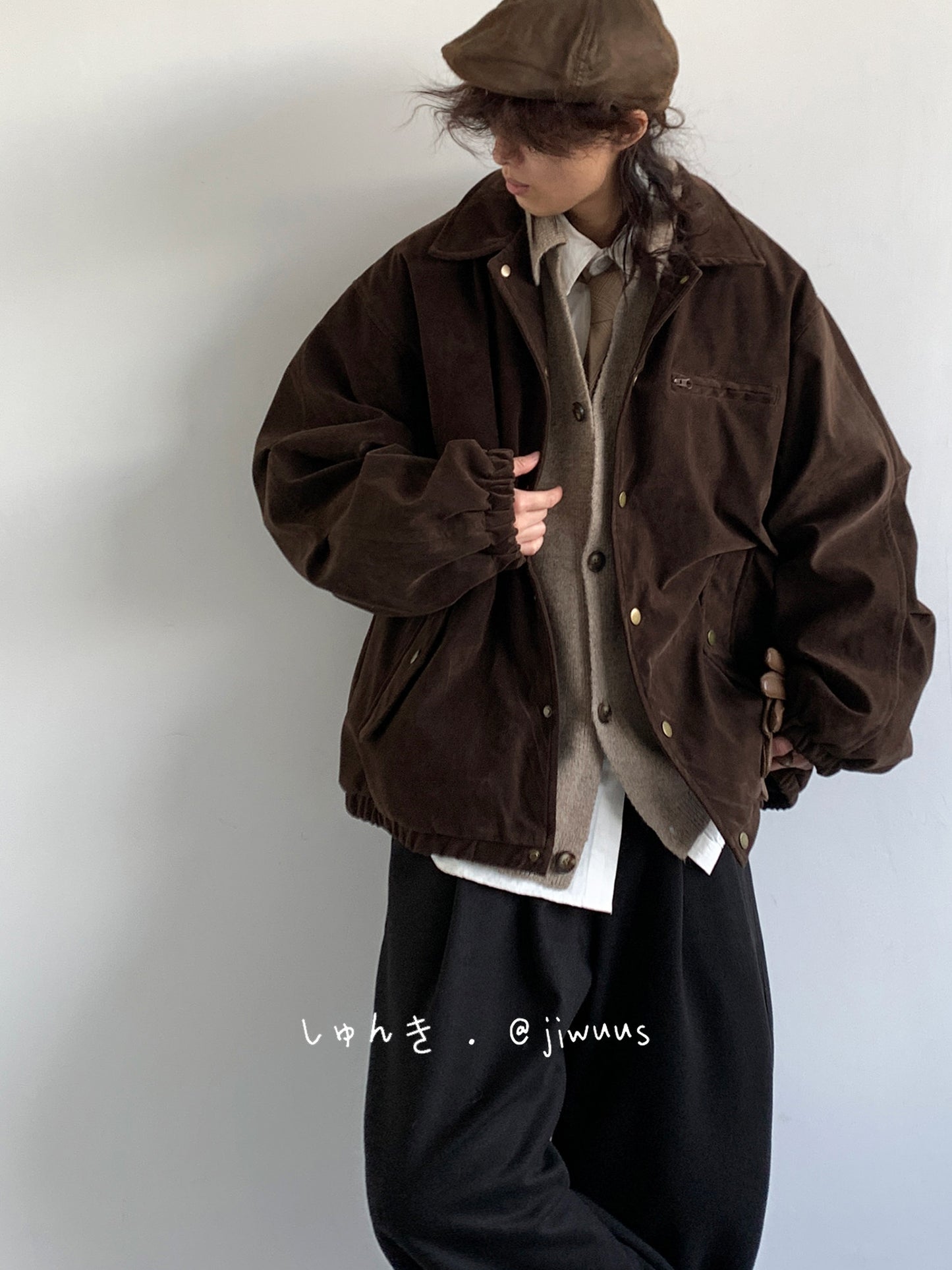 Melad Retro Suede Down Jacket - Japanese Style Casual Coat (Unisex)