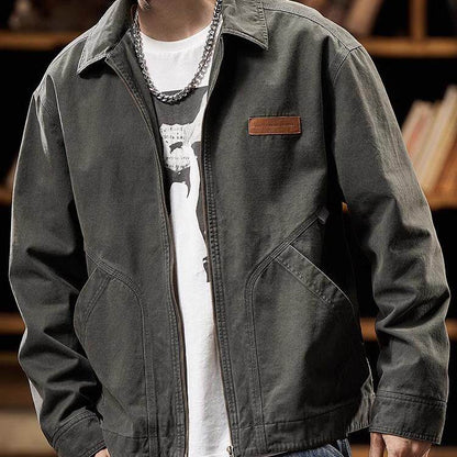 Detroit Vintage Cargo Jacket – Washed Cotton American Workwear Barn Coat for Men | Japanese vintage | yamalin clothes | Yamalinclothes