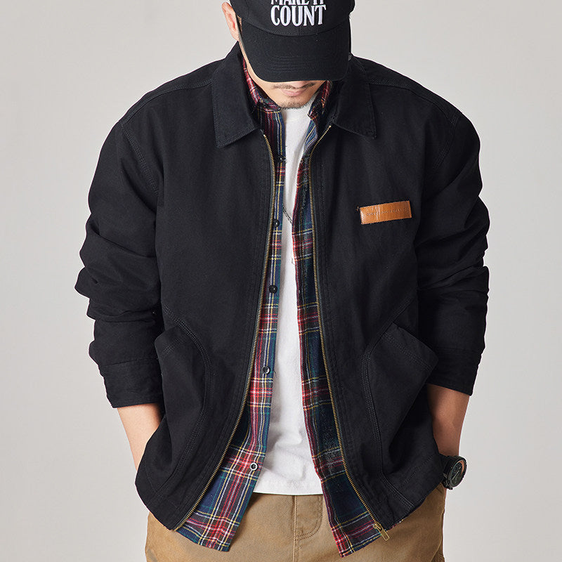 Detroit Vintage Cargo Jacket – Washed Cotton American Workwear Barn Coat for Men | Japanese vintage | yamalin clothes | Yamalinclothes