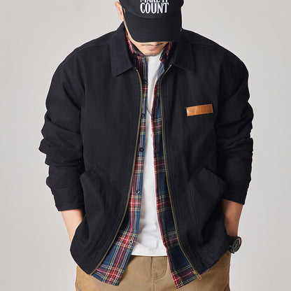 Detroit Vintage Cargo Jacket – Washed Cotton American Workwear Barn Coat for Men | Japanese vintage | yamalin clothes | Yamalinclothes