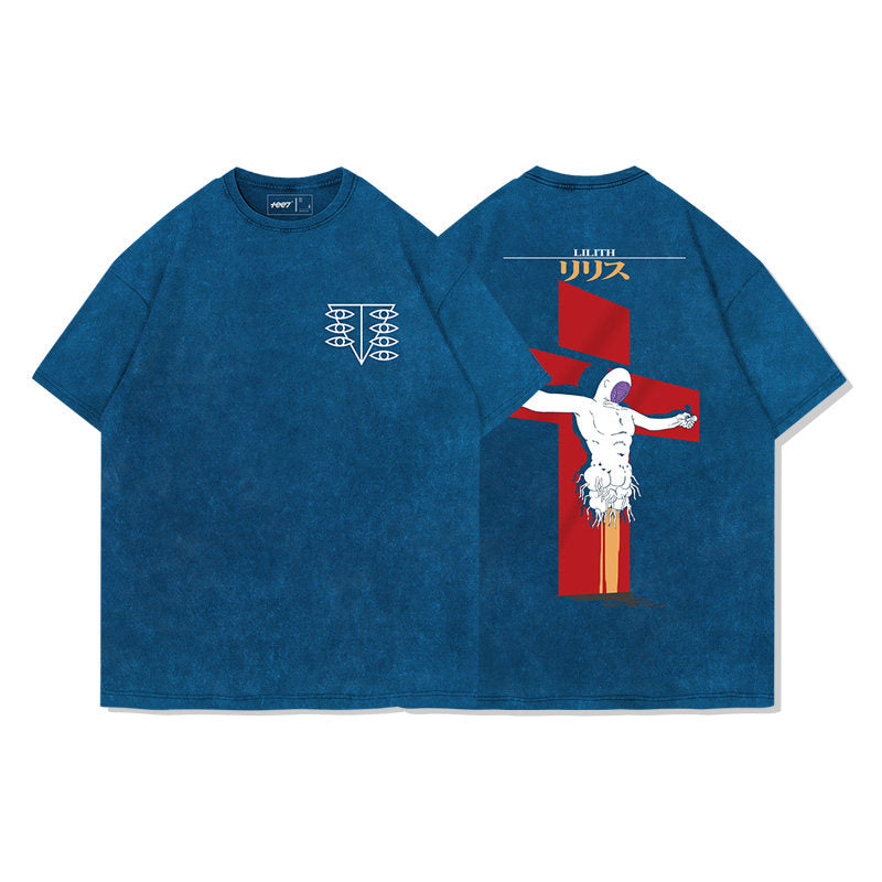 Evangelion Lilith T-Shirt - Washed Vintage Anime Cotton Tee (Unisex)