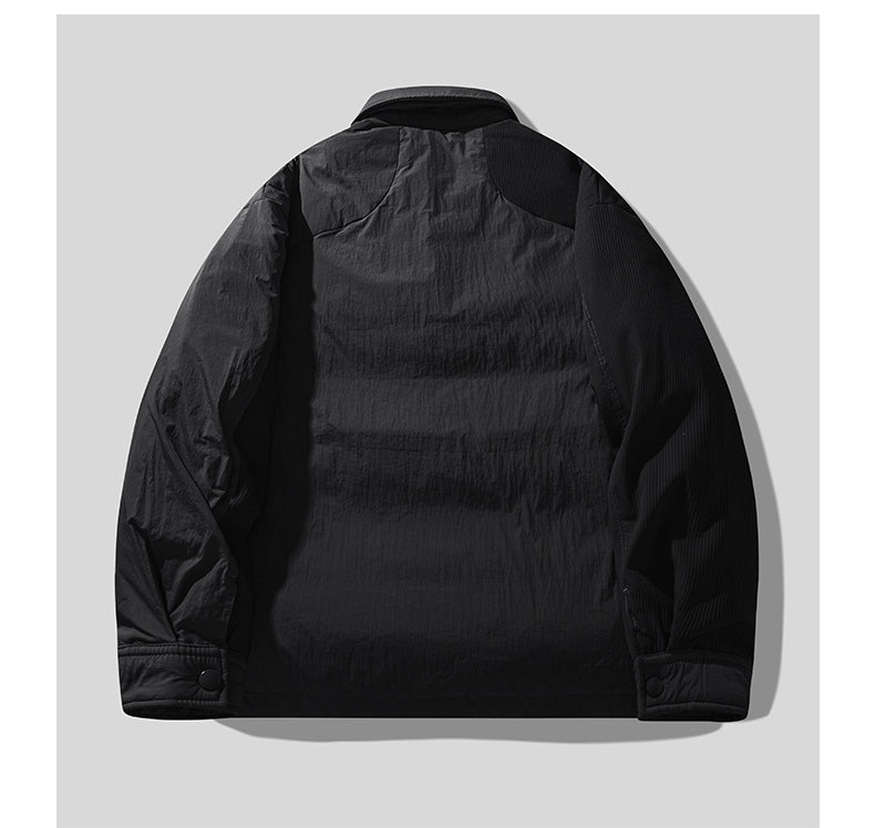 Men's Korean High-End Retro Patchwork Down Jacket - 90% Duck Down Shirt-Style Lightweight Winter Coat